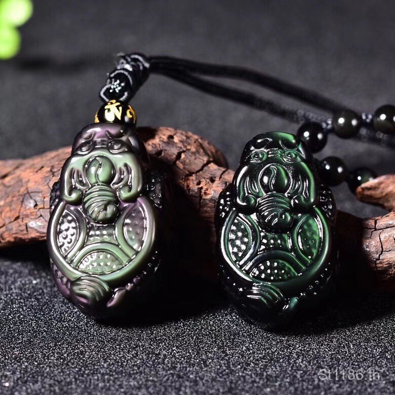 เครื่องประดับแฟชั่นสำหรับผู้ชายและผู้หญิง สร้อยคอและจี้แบบมังกรเต่า พร้อมคริสตัลสปาร์คLING และอาเกต 