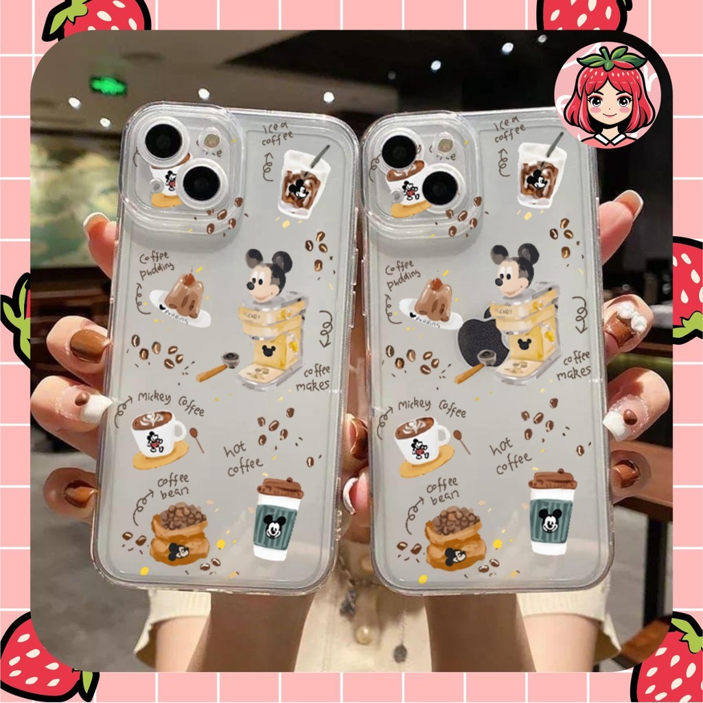 MICKEY COFFEE ANGEL EYE PRINTING กรณี redmi 14c pocophone c75 a3 m3 m7 pro 5g m5 12c smart 6 plus 20