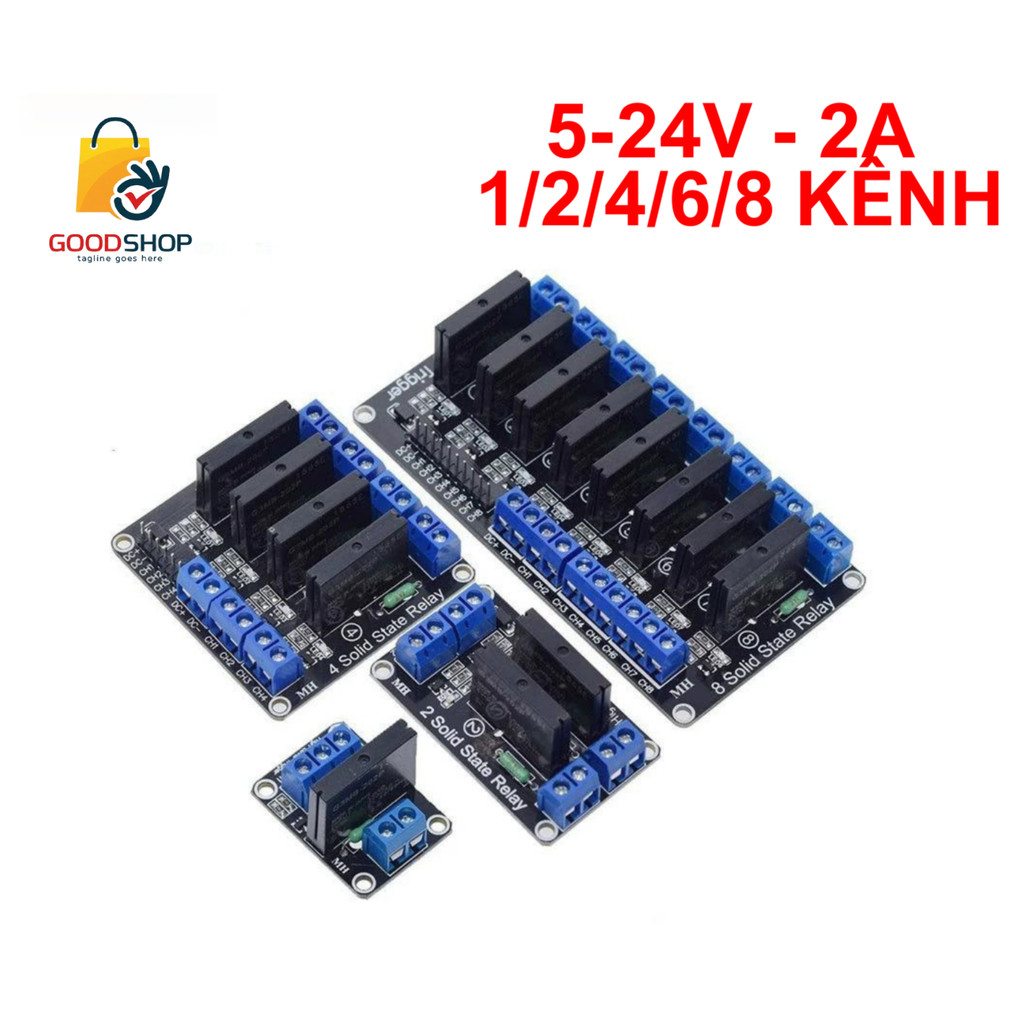 โมดูลรีเลย์ 1/2/4/6/8 ช่อง SSR G3MB-202P 5V/12V/24V