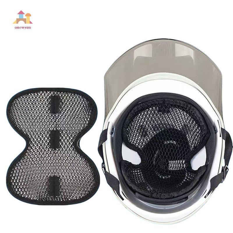 หนึ่ง 1ชิ้นรถมอเตอร์ไซด์ตาข่ายระบายอากาศเหงื่อไส้ตะเกียงซับหมวกกันน็อคแผ่นฉนวนกันความร้อนนุ่มลื่นรถจักรยานยนต์หมวกกันน็อคแทรกซับ เหลา ดวงอาทิตย์