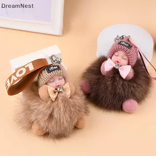 [DreamNest] Sleeping Baby พวงกุญแจน่ารักตุ๊กตาปุยตุ๊กตาพวงกุญแจผู้หญิงสาวกระเป๋าจี้รถ Key แหวนกระเป๋าเป้สะพายหลังตกแต่งของขวัญ (th)