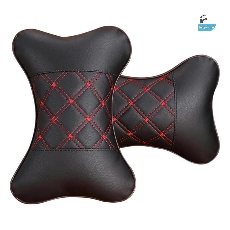 [GIK] 2 ชิ้น Pu รถที่นั่งคอหมอน Breathable Auto Head Neck Rest เบาะคอสนับสนุนปากมดลูก Headrest นุ่มห