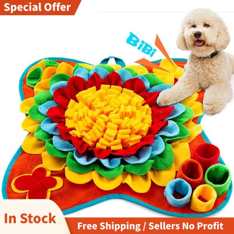 Squeaky Pet Snuffle Mat สําหรับสุนัข, Cat Interactive Forage Mat สําหรับช้า Feeding Engaging Puzzle 