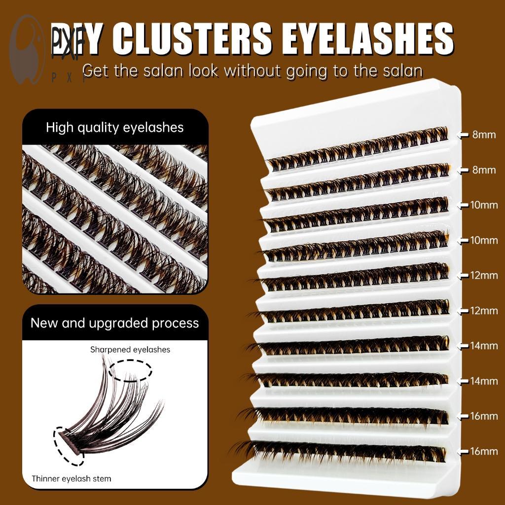 Brown Cluster Lashes 10 แถว 8-16 มม. D Curl - Segmented Personal Volume Eyelash
