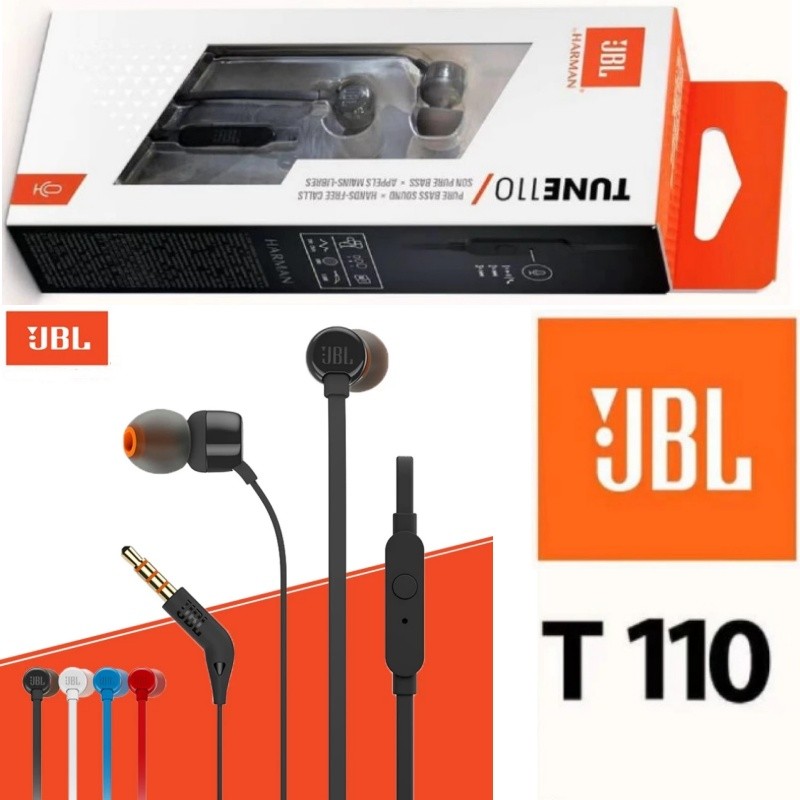 JBL T110 3.5 มม.T310C (type-C) หูฟังแบบมีสายสเตอริโอเพลง Deep Bass หูฟังชุดหูฟังกีฬาหูฟัง In-line Co
