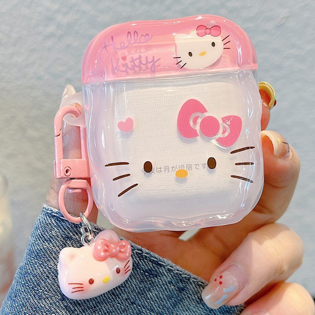 Inpods 12/i12 เคสหูฟังสีชมพูหวาน Hello Kitty รูปแบบ Soft