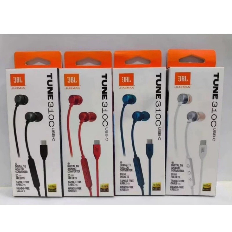 สำหรับ JBL Tune 310C หูฟัง USB-C ในหูน้ำหนักเบาสำหรับ JBL T110 หูฟัง Pure Bass Sound Tune 110 หูฟัง