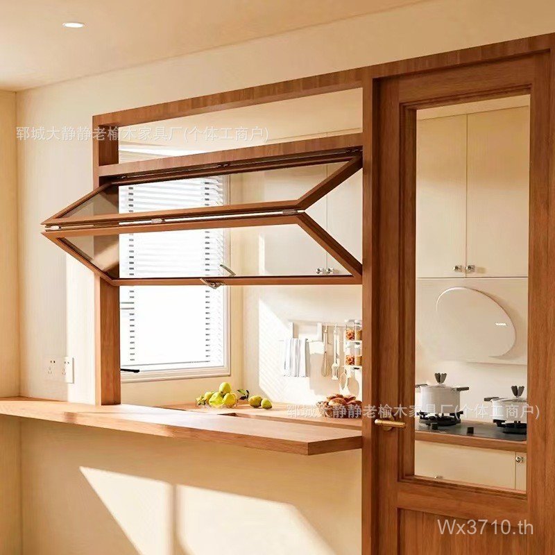 Log Doors Windows Retro Influencer Upper Solid Wood Windows Old Elm Coffee Shop B & B Milk Tea Shop 