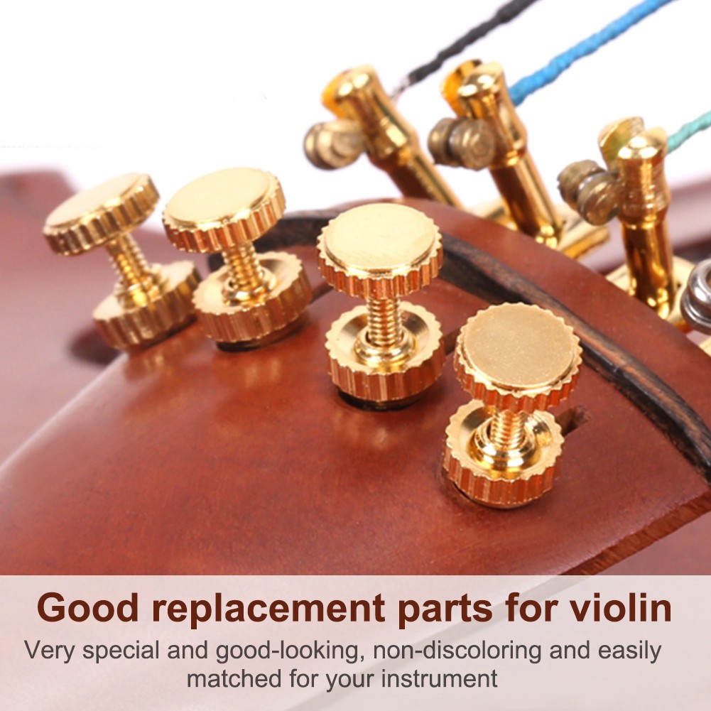 Gold String Fine Tuner 4 ชิ้นไวโอลินตัวปรับ Anti-rust Adjusters สำหรับ 4/4