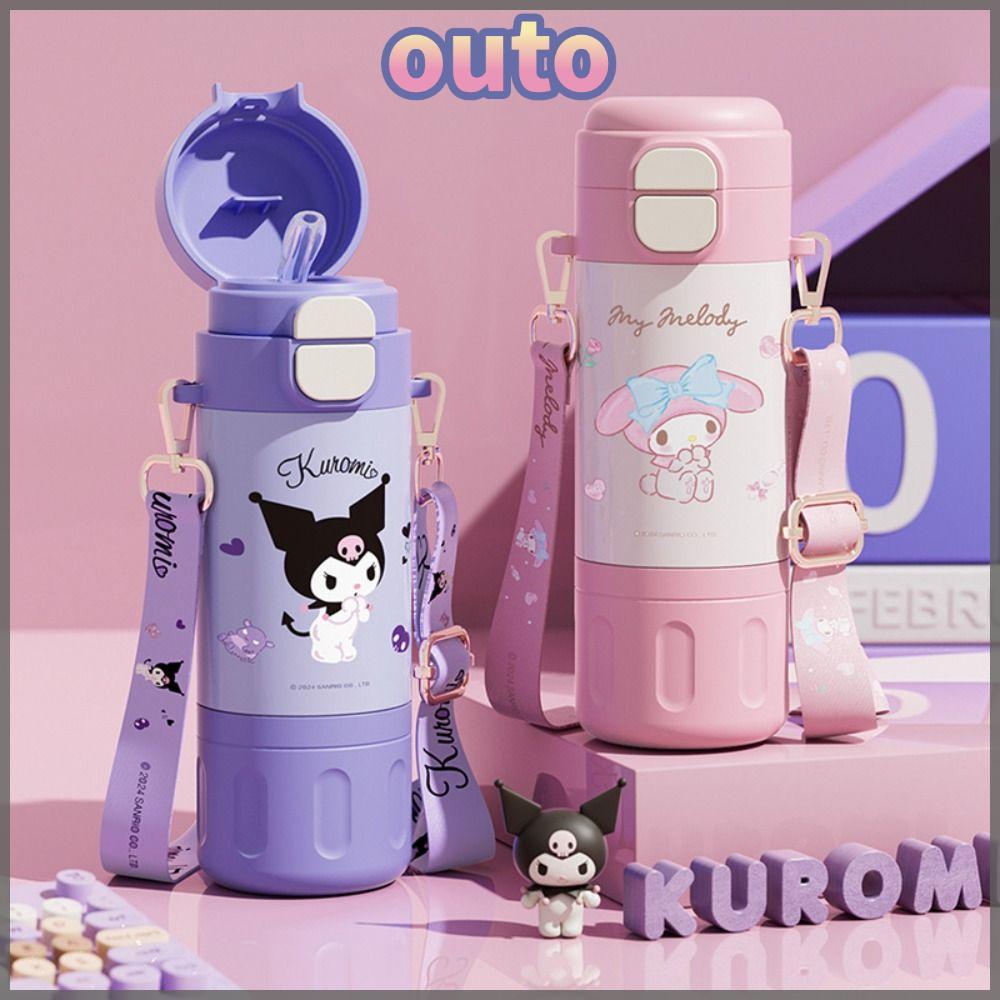 ถ้วยฉนวน OUTO, กระติกน้ําสูญญากาศ Sanrio 480ML, แก้วเก็บความร้อนความจุขนาดใหญ่สแตนเลสน่ารักสําหรับเด็กชายและเด็กหญิง
