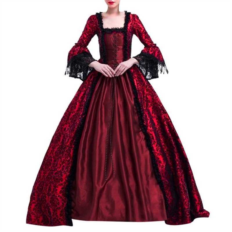 ชุดลูกไม้ Retro Renaissance สไตล์ยุคกลาง สำหรับไซส์ S-5XL