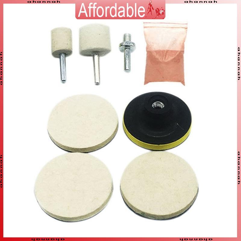 AH กระจกรถยนต์กระจก Scratch Remover Cerium Oxide Powder เรยอน Felt Polish Pad