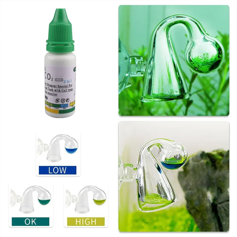Drop checker ดรอบเช็คเกอร์ วัดCO2 พร้อมน้ำยา+จุกยาง วัดปริมาณ CO2 ที่ละลายในน้ำ ตู้ไม้น้ำ