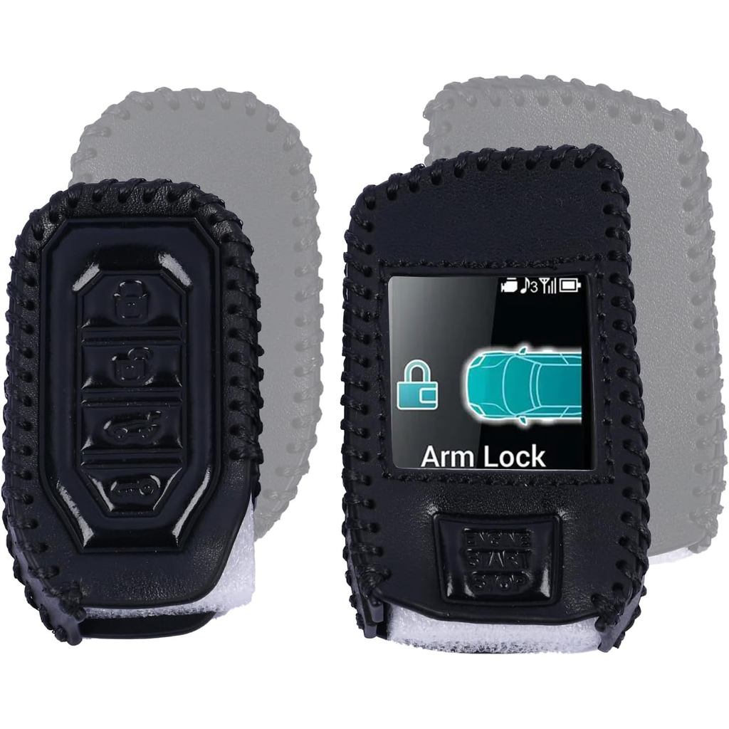 2 ชิ้นหนัง Key Fob ใช้งานร่วมกับ Compustar Remote Cover Prime Q9 / G15, RF-2WQ9-FM # RF-P1WG15-FM