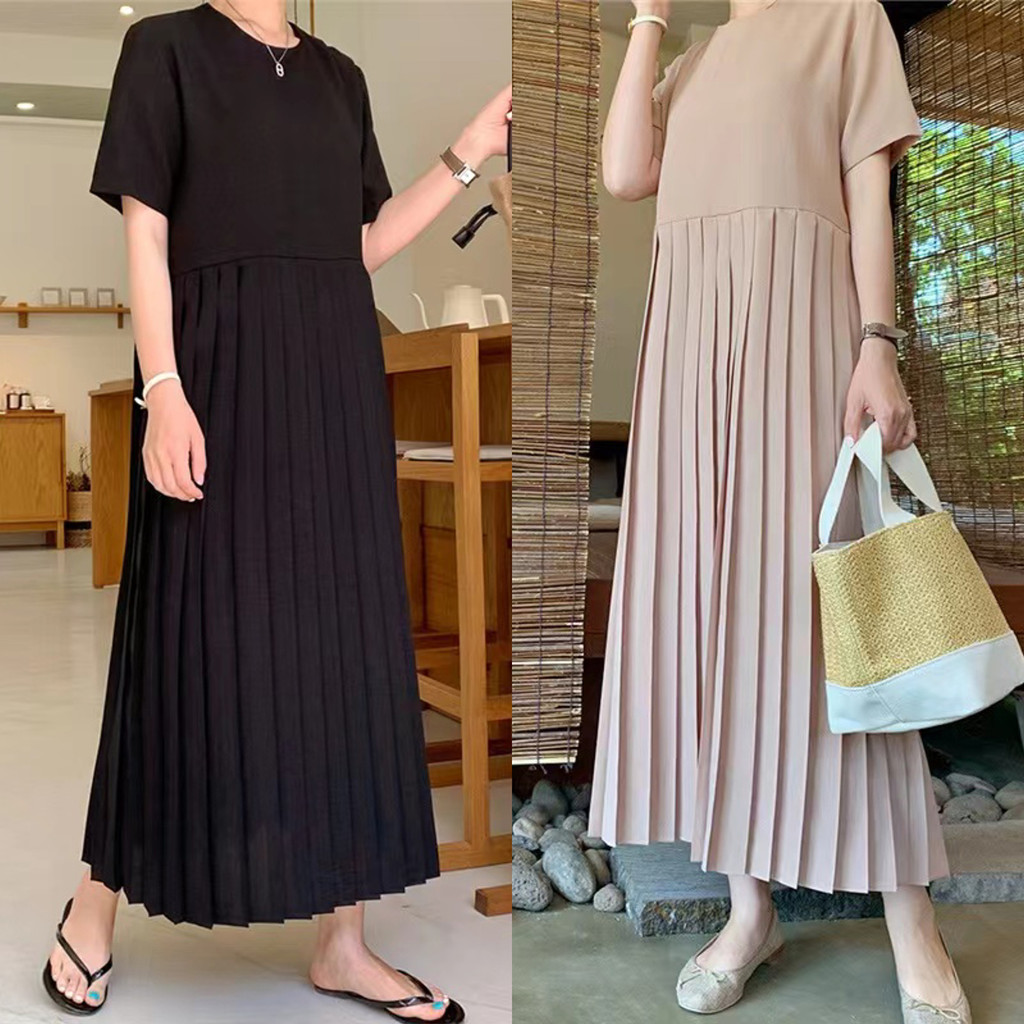 ชุด_classy_lady_กระโปรงจีบ ดีไซน์สไตล์เกาหลี ชีฟองแขนสั้น สบายๆ