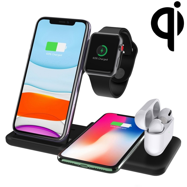 Q20 4 In 1 Wireless Charger แท่นชาร์จสําหรับ iPhone / Apple Watch / AirPods, รองรับการชาร์จโทรศัพท์ค