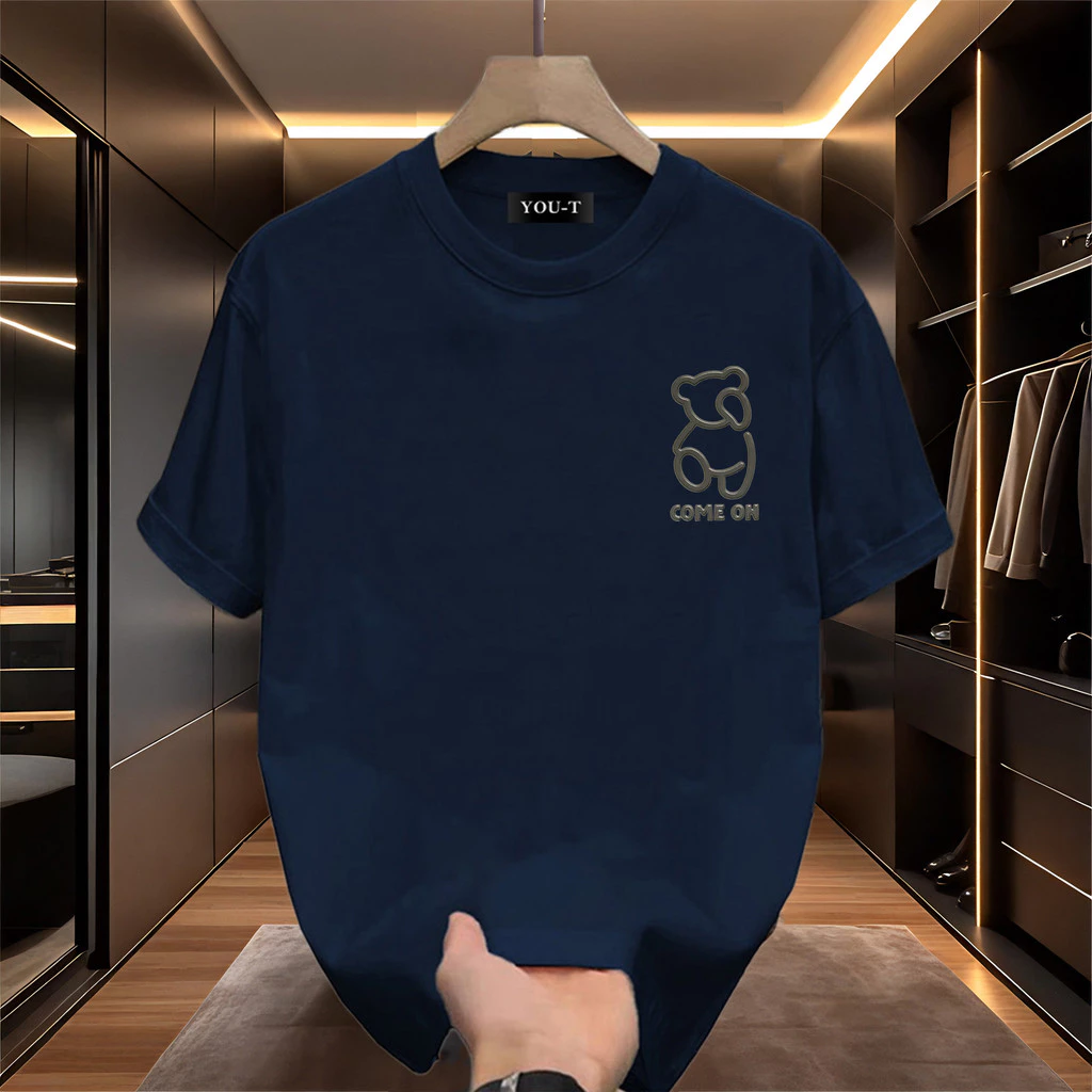 Basi💥เสื้อแฟชั่น เสื้อยืด oversize ผ้าฝ้าย100% แนวสตรีท ไม่ต้องรีดผ้า สวมใส่สบาย ผ้านิ่ม ลาย "COME ON Bear"