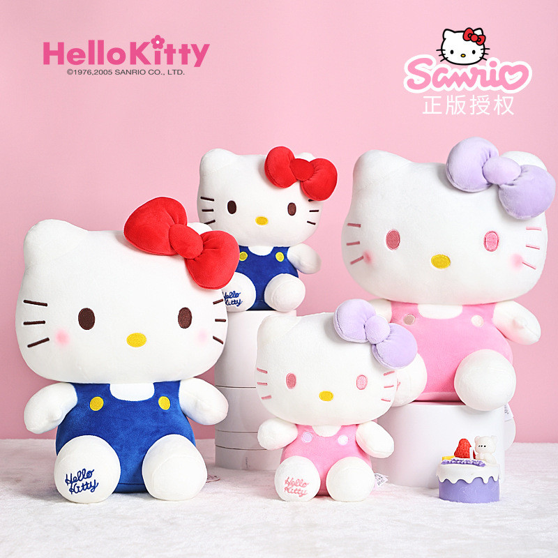 ของแท้ Sanrio hellokitty ตุ๊กตาผ้ากํามะหยี่ Hello Kitty ส่งของขวัญวันเกิดสาวหมอนขนาดใหญ่ 7ORH