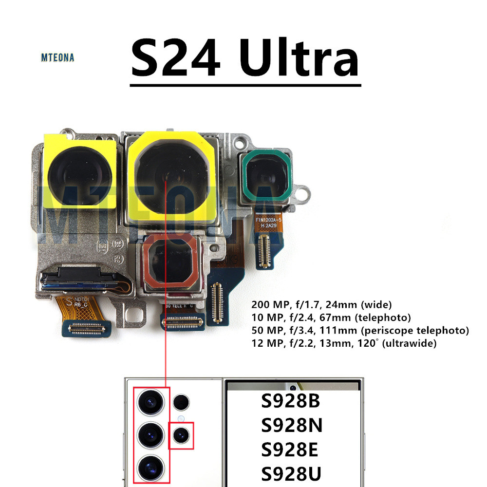 ชุดกล้อง Flex สําหรับ Samsung Galaxy S24 Ultra S928U SM-S928B/DS S928E/DS S928N S928 หลักด้านหลังกล้