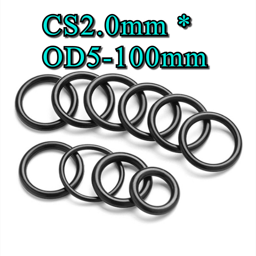 โอริงยางNBR โอริง O-Ring CS2.0mm*OD5-100mm ยาง อเนกประสงค์ปะเก็นซีล ทนทานต่อการกัดกร่อน [N2BL]