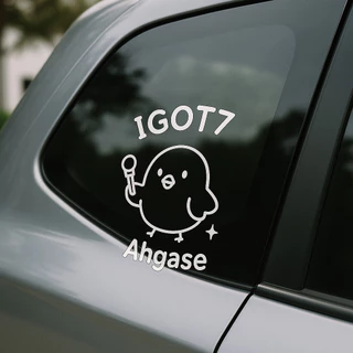 [ส่งภายใน 2 วัน] สติ๊กเกอร์อากาเซ่ i GOT7 Ahgase logo กันน้ำ ร์ติดติดรถ แถมมฟรีรูปgot7 คละแบบ 1ใบ