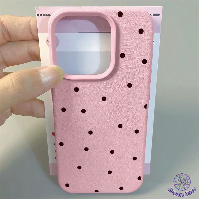 เคสไอโฟน11 ง่ายแฟชั่นสีทึบคลื่นจุดอ่อนสำหรับ IPhone 16 15 14 13 11 17 Pro Max 12 13 Pro Max 8 7 Plus XR X XS Max SE 2 3