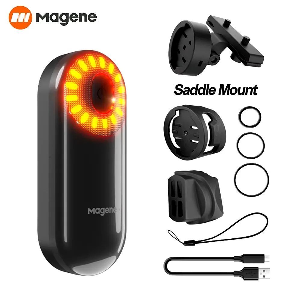 Magene จักรยานเรดาร์ไฟท้าย Headliight จักรยานสมาร์ทด้านหลังอาน Seatpost Ebike LED ขี่จักรยานไฟท้าย