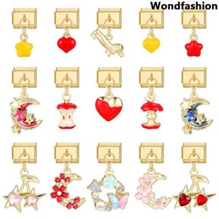 สร้อยข้อมือสแตนเลสสไตล์อิตาลี ขนาด 9 มิลลิเมตร พร้อมจี้ดอกไม…