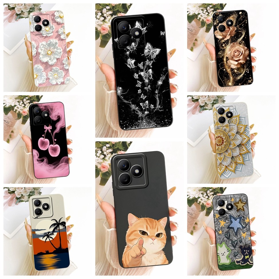 สําหรับRealme C61 RMX3930 สําหรับRealme C63 RMX3939 ปกแฟชั่นการ์ตูนน่ารักตลกทาสีซิลิโคนเคสโทรศัพท์