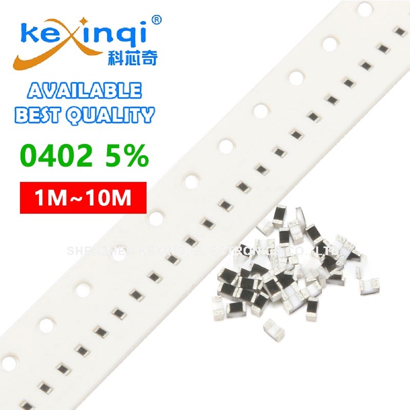 (200 ชิ้น) 0402 ตัวต้านทาน SMD 5% 1/16W 0R 1M-10M 1M 2.2M 10M 3.6M 2.4M 3.6M 4.7M 5.6M Ohm Resistor