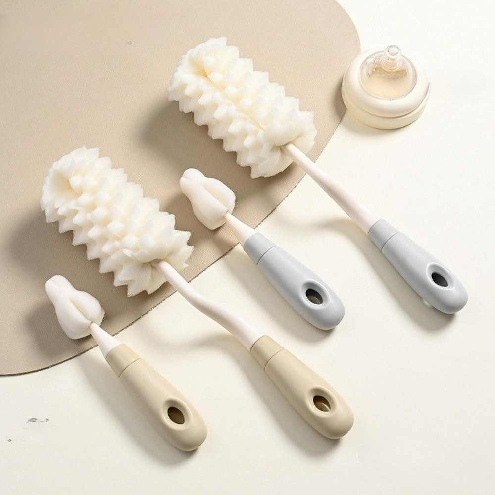 ชุดแปรงทำความสะอาดขวดนม ด้ามยาว 360° เครื่องซักผ้าฟางจุกนม ขนแปรงทนทาน สำหรับดูแลทารก