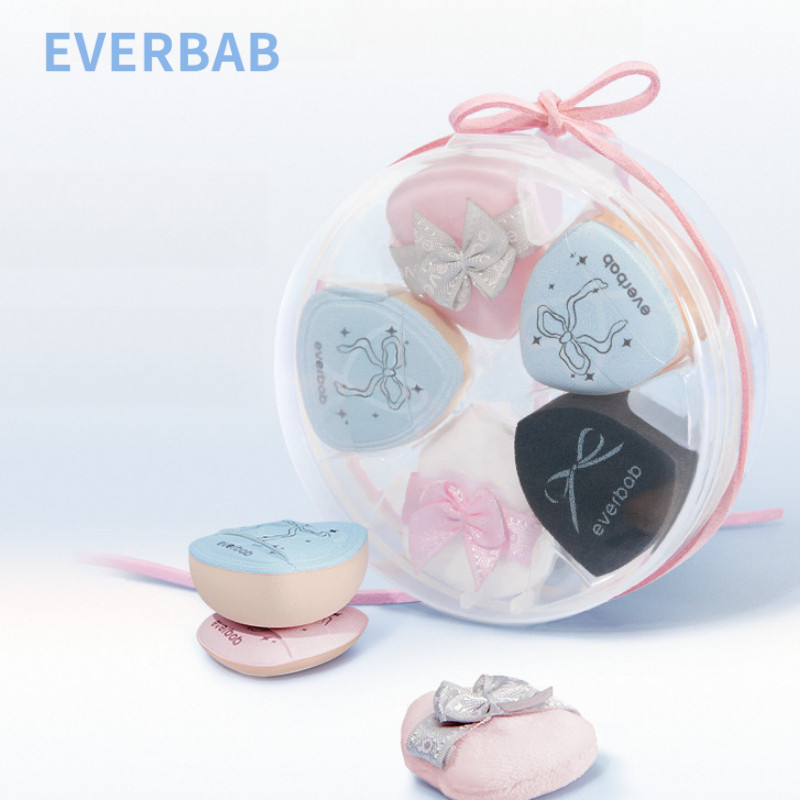 EVERBAB ชุดโบว์พัฟแป้ง นิ้วพัฟแป้ง เครื่องมือแต่งหน้า