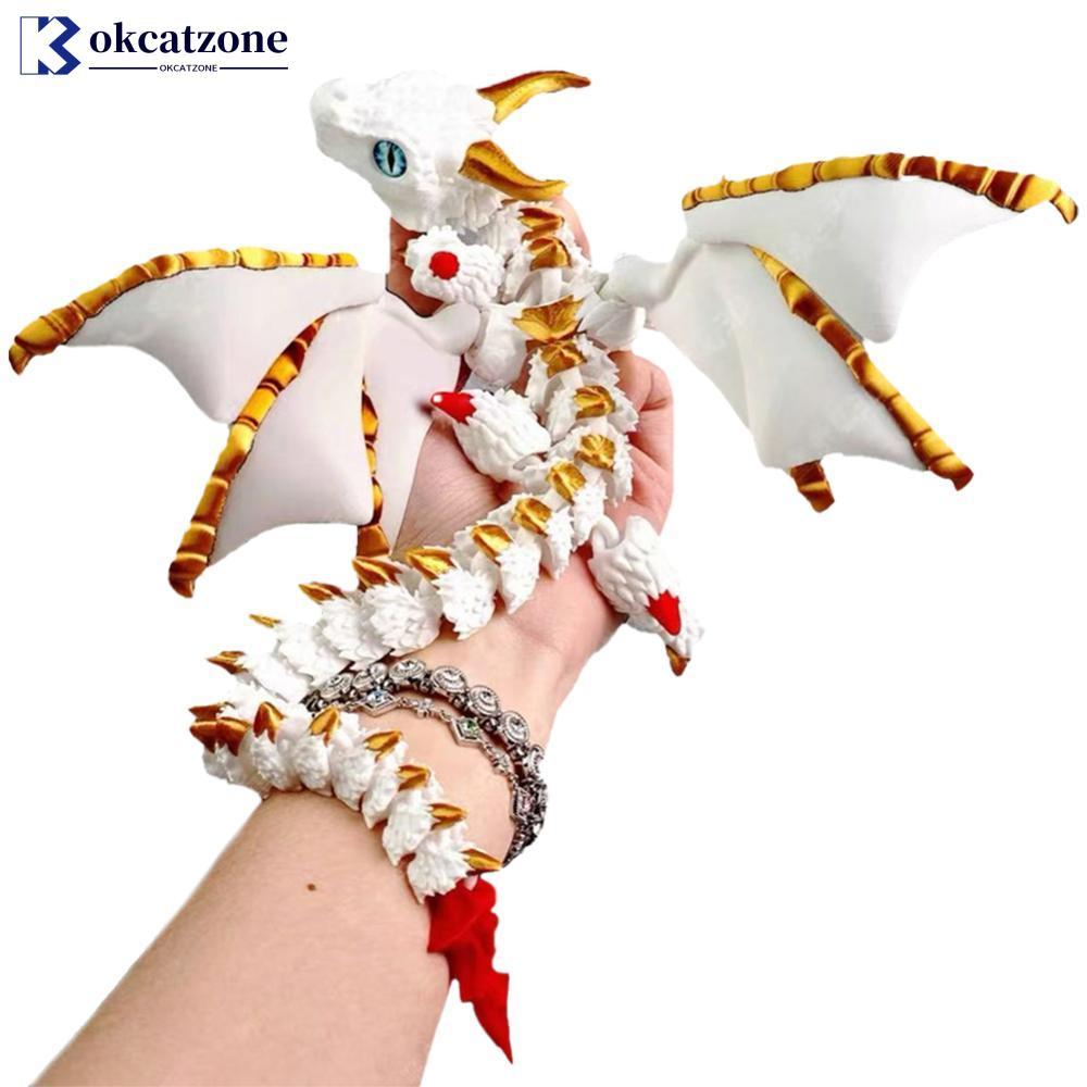 OKCATZONE 30 ซม./11.81in 3D พิมพ์อาร์กอน Movable Joints ตกแต่ง 3D พิมพ์สัตว์ตกแต่งห้องสํานักงานตาราง