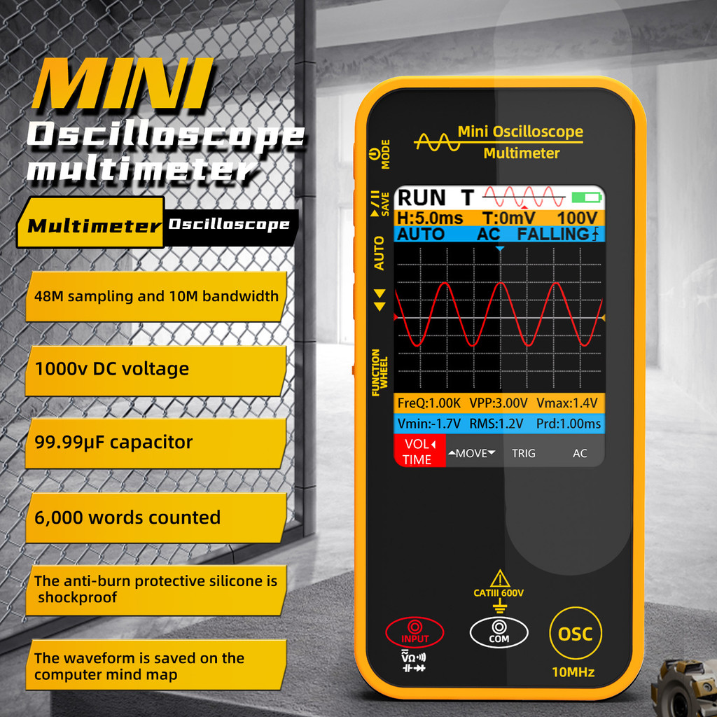 BSIDE Handheld Mini Oscilloscope Multimeter OS1 Single Channel 10MHZ มัลติฟังก์ชั่นชาร์จสมาร์ท Burnp