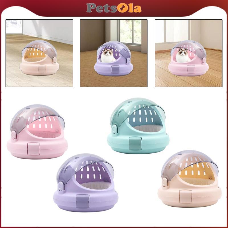 PETSOLA Cat Carrier Breathableed Transparent Space Capsule Kitty Carrier Small Dog Carrier