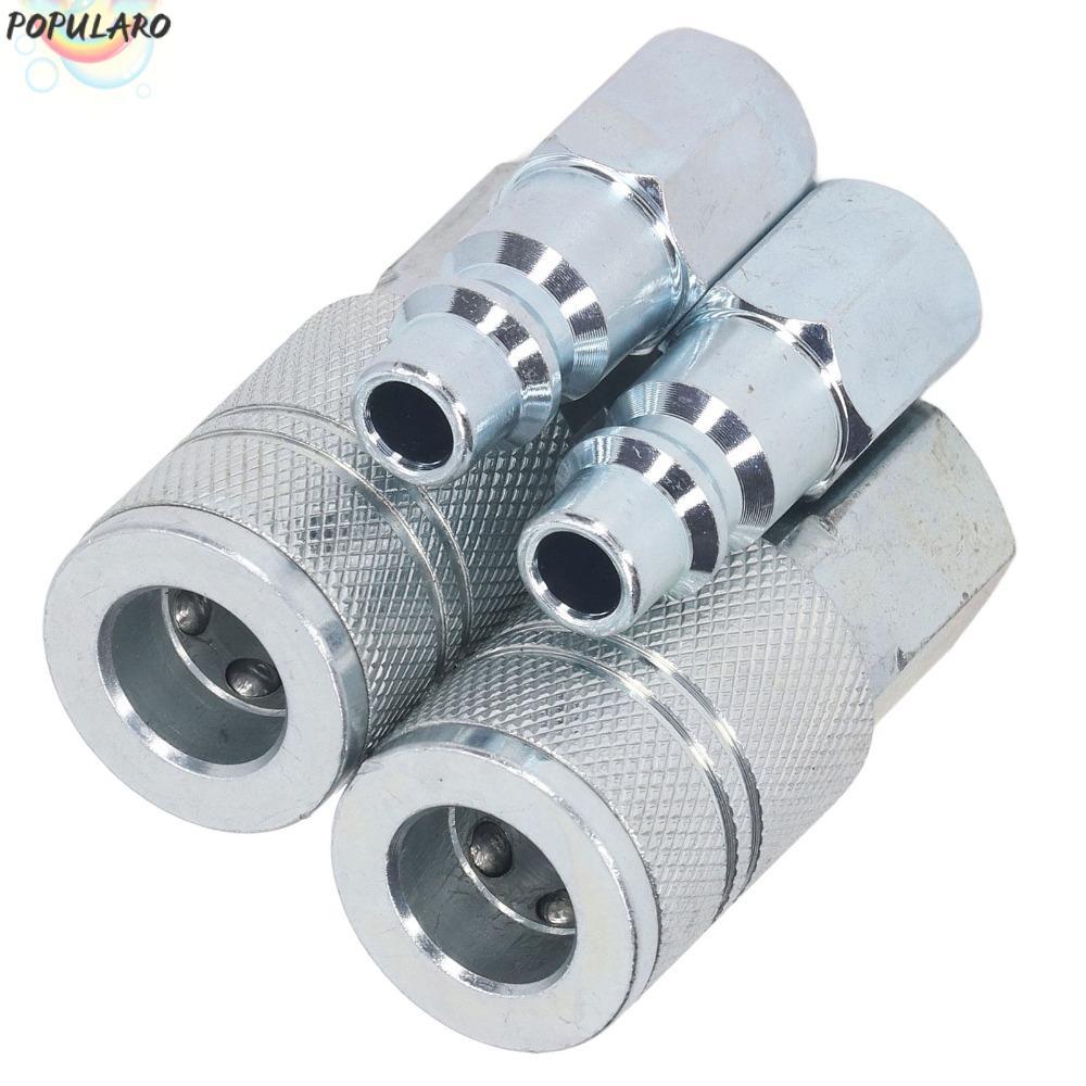 POPULARO 4PCS อุตสาหกรรม Air Coupler และชุดปลั๊ก, 3/8 นิ้ว NPT Threads 3/8 "FNPT (หญิง NPT) Quick Co