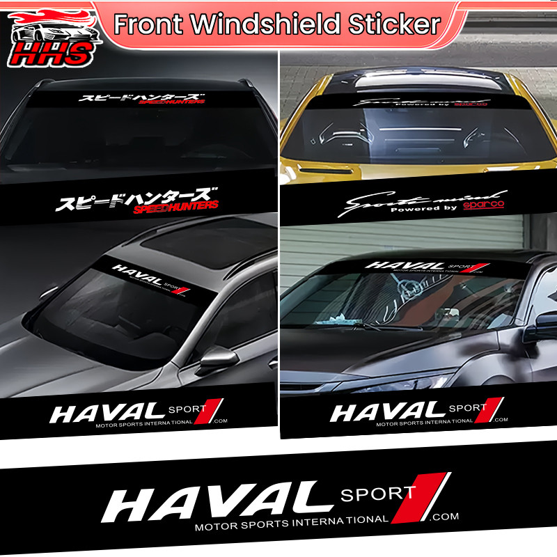 Haval รถด้านหน้ากระจกสติกเกอร์บังแดดสีดําตกแต่งดึงดอกไม้สติกเกอร์สําหรับ Haval H6 Jolion Sport H2 H2