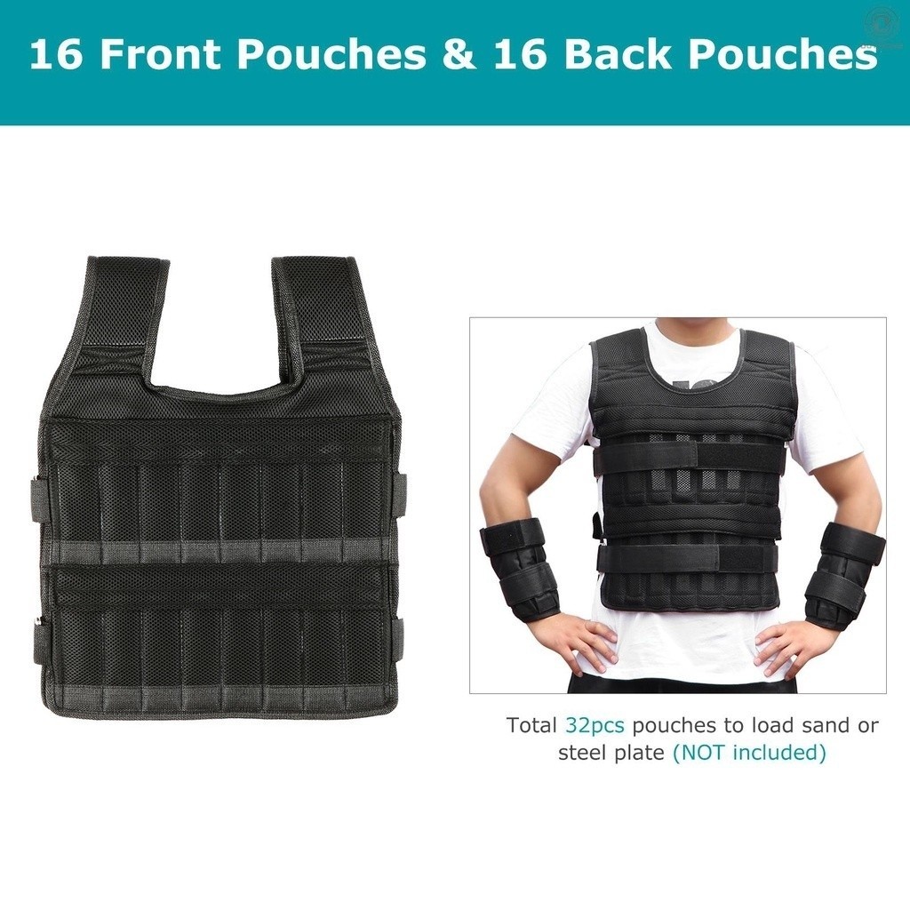 Max Loading 15kg/35kg Adjustable Vest Weight Exercise Weight Loading Cloth Strength Training with 6k