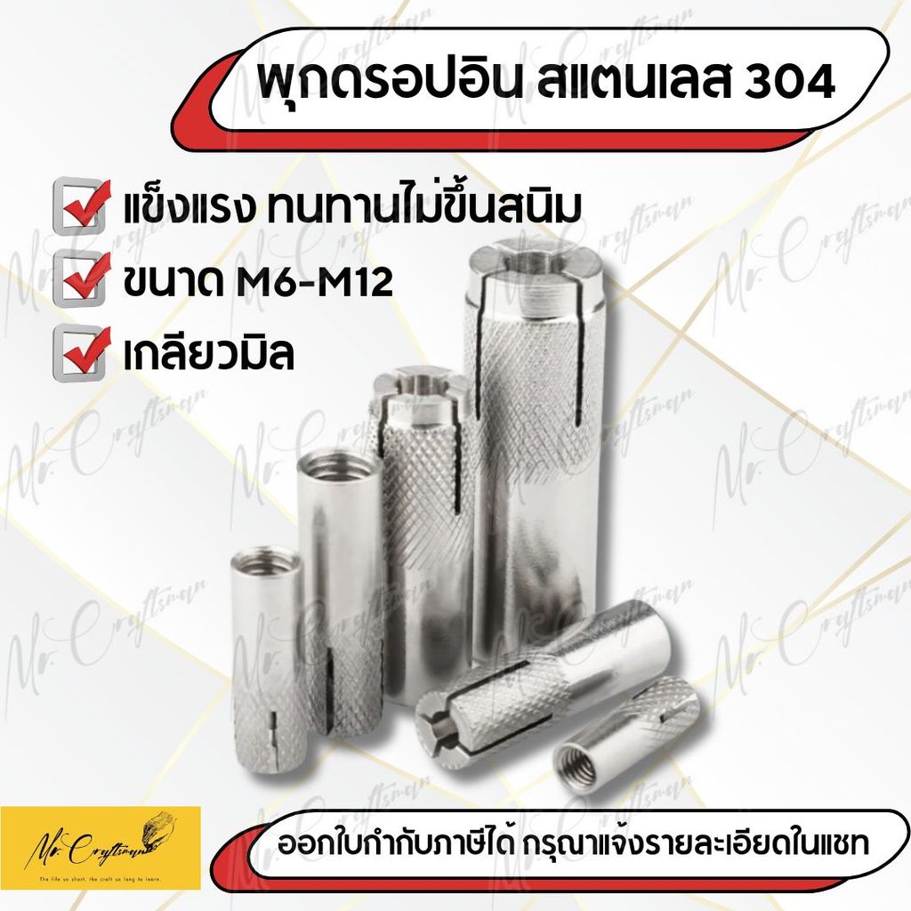 พุกดรอปอิน  พุกตอกเกลียวใน, Drop In Anchor สแตนเลส 304 | M6 M8 M10 M12 | ราคา ถูกที่สุด ดีลบีเคเค รูปภาพหลัก