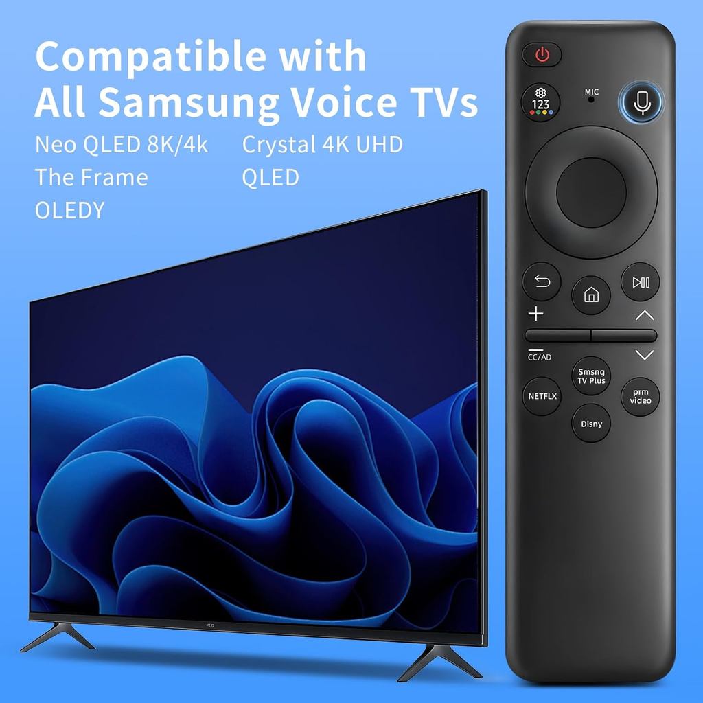 Rechargeable Voice BN59-01432A Remote Replacemen Compatible with Samsung OLED Neo QLED Crystal UHD F