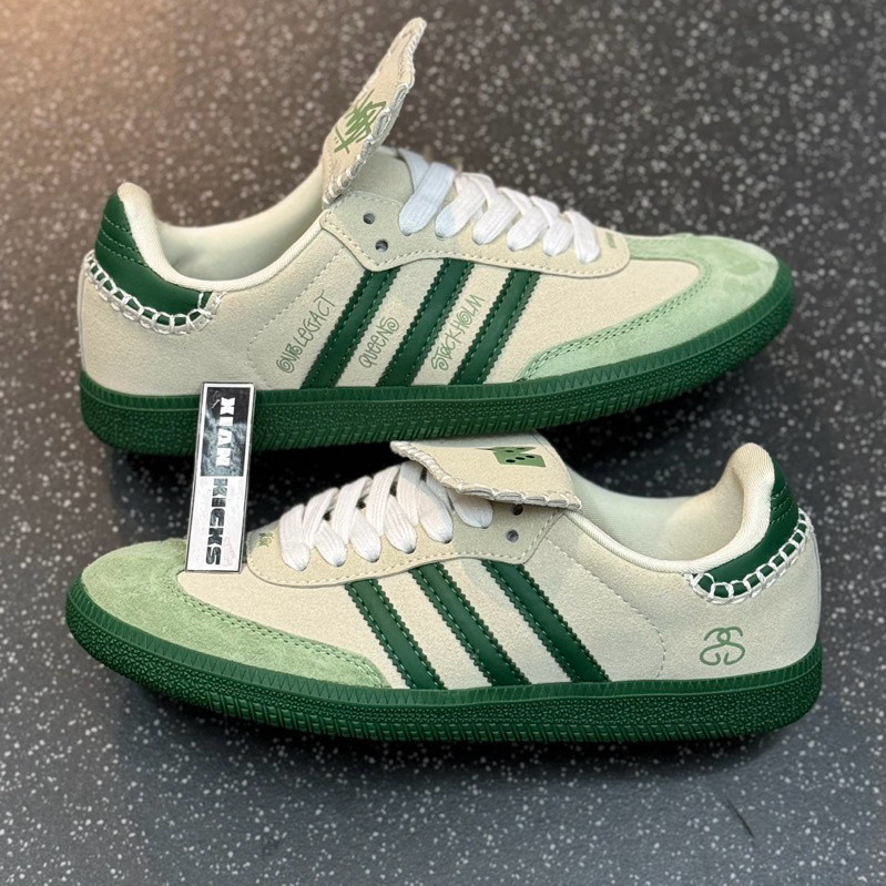 Samba X Stussy White Green |                 รองเท้าผ้าใบผู้ชายจาก XIAN KICKS