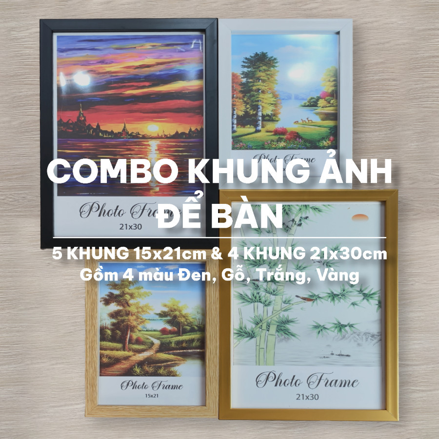 กรอบรูปติดผนัง Combo สําหรับตกแต่งอวกาศ มุมทํางาน - 9 FRAME รวม 6 FRAME - ขนาด 15x21 & 3 FRAME - 21x