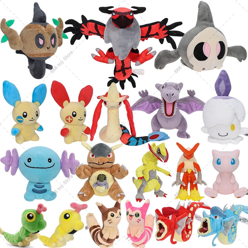 27 Styles Pokemon Plush fit Series Yveltal Lucario Aerodactyl Milotic Bidoof Dialga Garchomp Kangask