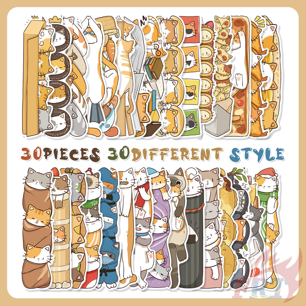 30 ชิ้น/เซ็ต ※ ญี่ปุ่น Cuisine & Cats Series 01 บุ๊คมาร์ค ※ แฟชั่นหนังสือ Marker of Page เครื่องเขียนโรงเรียนอุปกรณ์สํานักงาน