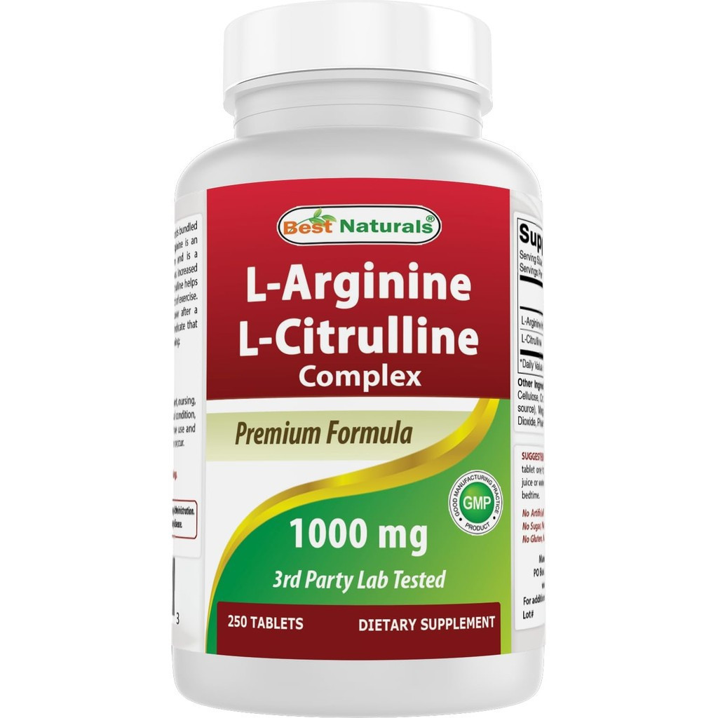 Best Naturals L-Arginine L-Citruline Complex Tablets, 250 นับ