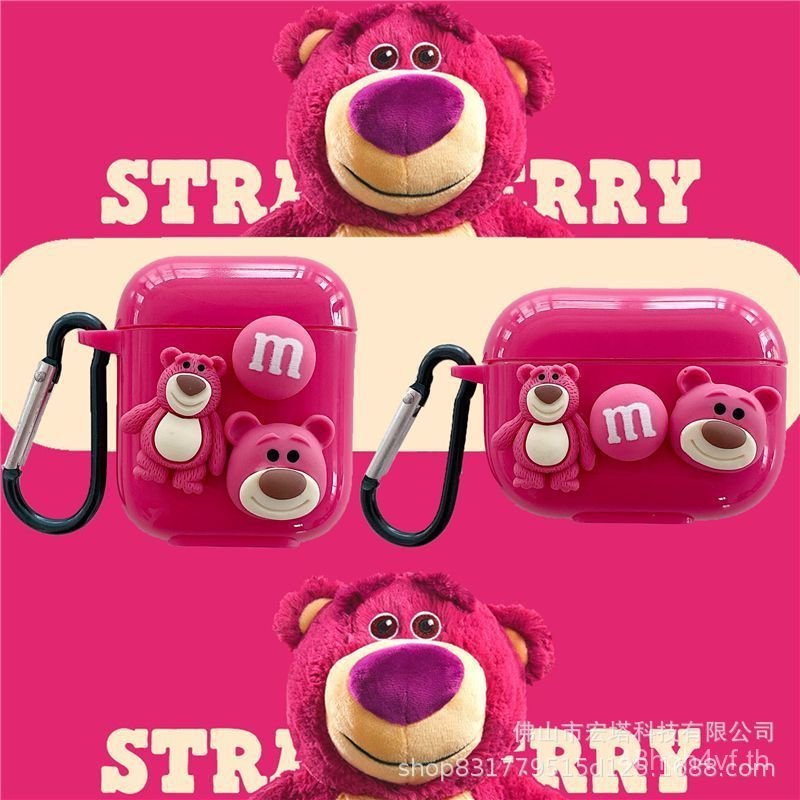 Three Roses Red Bears เหมาะสําหรับ Airpods เคสป้องกัน airpods2 เคสหูฟัง aipods รุ่นที่สอง 3 รุ่น pro