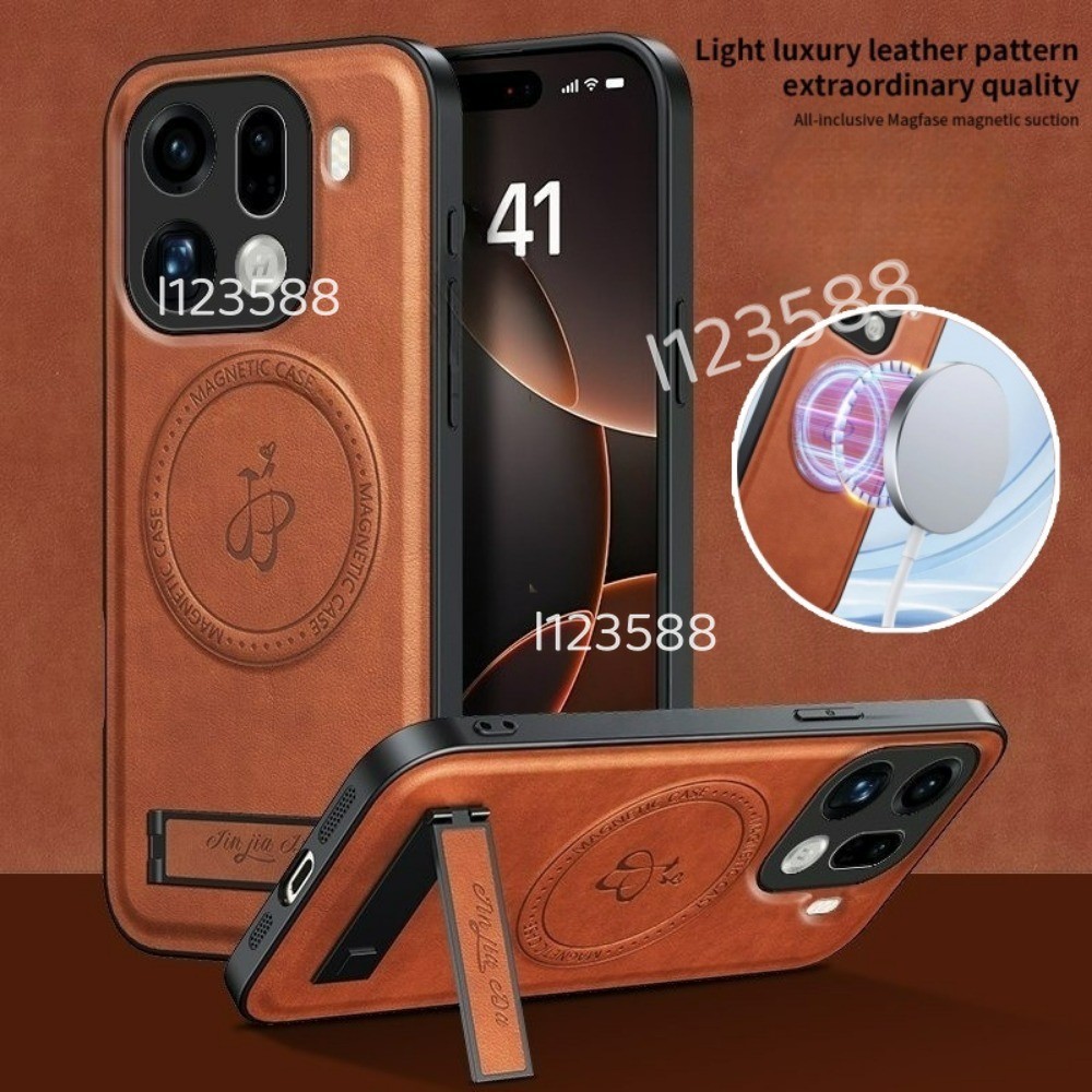 สําหรับOppo FindX9 5GกรณีหรูหราPUหนังแม่เหล็กชาร์จไร้สายป้องกันปกหลังปลอกสําหรับOPPOค้นหาX9 Pro X9Pro FindX9Pro 5G 2025