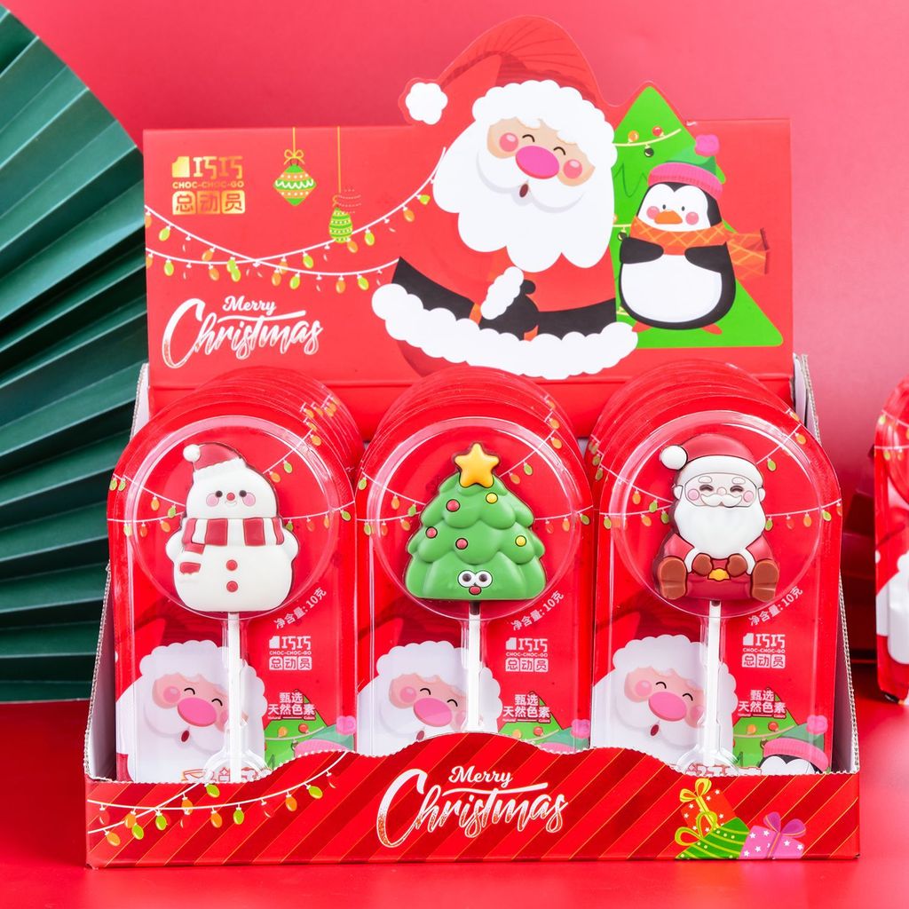 Qiao Limei Christmas Chocolate Lollipop Santa Claus Christmas Candy Snacks Dark Chocolate แพ็คเกจรวม