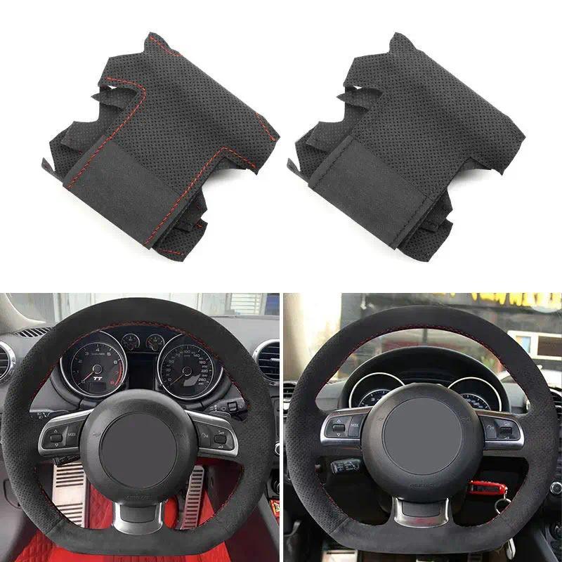 หนังนิ่มรถ-จัดแต่งทรงผมพวงมาลัยสําหรับ Audi A3 S3 (8P) Sportback 2008-2012 TT TT TTS (8J) TTRS 2006-