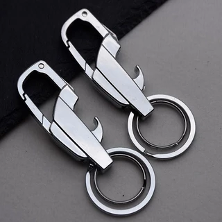 Multi-function พวงกุญแจที ่ เปิดขวดพวงกุญแจพับ Mini มีด Key แหวนผู ้ ชายเอวแขวน Simple ผู ้ ถือกุญแจรถ